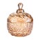SOCOSY Royal Amber Embossed Crystal Glass Candy Jar with Lid Jewelry Box Wedding Candy Buffet Jar Kitchen Storage Jar