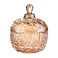SOCOSY Royal Amber Embossed Crystal Glass Candy Jar with Lid Jewelry Box Wedding Candy Buffet Jar Kitchen Storage Jar