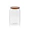 Sweejar Large Glass Candy Jars with Wooden Lids 1 Gallon Glass Jar with Lid SugarFlour Storage Containers Big Glass Canisters with Airtight Lid 1 Pack Hand Lid