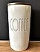 Rae Dunn Magenta Large Ceramic Coffee CanisterCellar with Wooden Lid Inscribed Coffee