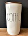 Rae Dunn Magenta Large Ceramic Coffee CanisterCellar with Wooden Lid Inscribed Coffee