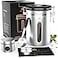 Miscedence Coffee canister for ground coffee with Transparent WindowDate TrackerCO2 Valve 304 Stainless Steel Kitchen Food Airtight storage container for Coffee Beans or Grounds Tea SugarSilver 22OZ