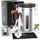 Miscedence Coffee canister for ground coffee with Transparent WindowDate TrackerCO2 Valve 304 Stainless Steel Kitchen Food Airtight storage container for Coffee Beans or Grounds Tea SugarSilver 22OZ