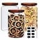 Datttcc Large Glass JarsSet of 3 Glass Jars with Wooden Airtight LidsFood Storage Container for TeaSpiceCereal EggFlourCoffee and More67 oz2000 ml