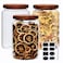 Datttcc Large Glass JarsSet of 3 Glass Jars with Wooden Airtight LidsFood Storage Container for TeaSpiceCereal EggFlourCoffee and More67 oz2000 ml