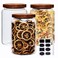 Datttcc Large Glass JarsSet of 3 Glass Jars with Wooden Airtight LidsFood Storage Container for TeaSpiceCereal EggFlourCoffee and More67 oz2000 ml
