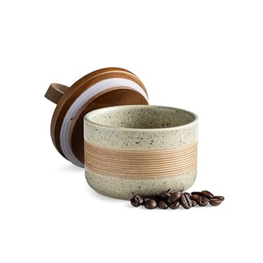 Miamolo Small Ceramic Jar with Lid Coffee Canister Coffee Container Kitchen Food Storage Jars for Spice Sugar Tea Bag Stackable Decorative Jars for Countertop 5 floz