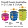 Healthy Human Travel Pet Bento Bowls HumanGrade Stainless Steel BPAFree LeakProof Water Food Container Set for Dogs Cats 4Pack Interlocking Bowls Includes Spare Clips Handle Pink