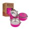 Healthy Human Travel Pet Bento Bowls HumanGrade Stainless Steel BPAFree LeakProof Water Food Container Set for Dogs Cats 4Pack Interlocking Bowls Includes Spare Clips Handle Pink