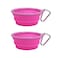 Prima Pets Prima Pet Collapsible Silicone Water Travel Bowl with Clip for Dog and Cat Portable and Durable Popup Feeder for Convenient Onthego Feeding Size Small 15 Cups Pink 2 Pack