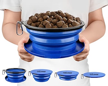 Tuff Pupper SuperBigSlurp Collapsible Dog Bowls Extra Large Capacity Portable Food Safe Odorless NonToxic Silicone