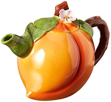 Cosmos Gifts Peach Ceramic Teapot 458Inch