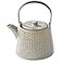 Yundu Ceramic Teapots for Tea 1000ml338oz Tea Pot with Infusers for Loose Tea Striped Tea Pot with Removable Tea Infuser Reactive Grey