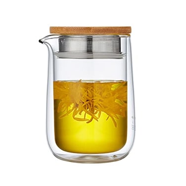 Sizikato Clear Glass Teapot Double Wall Borosilicate Glass Teapot