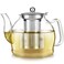 Teabloom Dublin Glass Teapot Fine Borosilicate Glass Stovetop and Microwave Safe Removable Stainless Infuser Ideal for Loose Leaf Tea Large Capacity 40 oz 1200 ml 45 Cups