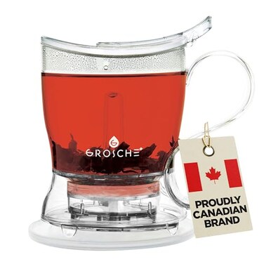 GROSCHE Aberdeen Tea Infuser Teapot Smart Tea Maker BPAFree DripFree Design Coaster Easy Brew Easy Clean Steeper Loose Leaf Brewing Stylish Design 177 oz 1000 ml