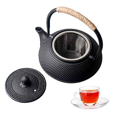 HwaGui Hwagui Japanese Cast Iron Teapot With Stainless Steel Infuser For Loose Leaf Tea And Teabags Cast Iron Tea Kettle Stovetop Safe 600ml20oz