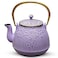 toptier Tea Kettle TOPTIER Japanese Cast Iron Teapot with Stainless Steel Infuser Cast Iron Tea Kettle Stovetop Safe Leaf Design Teapot Coated with Enameled Interior for 40 Ounce 1200 ml Purple