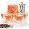 Mixpresso 5 Piece Glass Tea Pot Set Kettle with Removable Infuser Clear Glass Teapot 33oz With 4 Double Wall Cups 27oz Stovetop Safe Teapot For Loose Leaf Tea Perfct As Tea Gift Sets