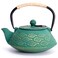 MILVBUSISS Cast Iron Teapot Japanese Tea Pot with Infuser for Loose Leaf Tea Kettle Stovetop Safe Coated with Enameled Interior Clouds Pattern 27oz 800ml Black