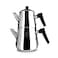 serenk Serenk Definition Stainless Steel Teapot Set 1L Teapot 2L Lower Pot DoubleStacked Design Induction Compatible Mirror Polished Finish Tea Kettle for Home