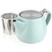 Tealyra Pluto Porcelain Small Teapot Turquoise 182ounce 12 cups Matte Finish Stainless Steel Lid and ExtraFine Infuser To Brew Loose Leaf Tea 540ml