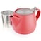 Tealyra Pluto Porcelain Small Teapot Red 182ounce 12 cups Matte Finish Stainless Steel Lid and ExtraFine Infuser To Brew Loose Leaf Tea 540ml