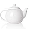 Sweejar Porcelain Teapot with Removable Stainless Steel InfuserMicrowave Dishwasher Safe Tea Pots for Loose TeaTea Infuser Pots for Chrismas Women Gift 30oz White