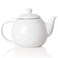 Sweejar Porcelain Teapot with Removable Stainless Steel InfuserMicrowave Dishwasher Safe Tea Pots for Loose TeaTea Infuser Pots for Chrismas Women Gift 30oz White