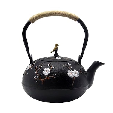 YJX Cast Iron Teapot Japanese Style Tetsubin Tea Kettle with Stainless Steel Infuser for Loose Tea Internal Enamel Iron Tea Pots for Stovetop or Induction Cooker Safe402oz1200ml