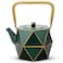 toptier Toptier Cast Iron Teapot Stovetop Safe Japanese Cast Iron Tea Kettle Diamond Design Tea Pot with Removable Infuser for Loose Tea 40 Ounce 1200 ml Dark Green