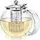 Teabloom AllinOne Glass Teapot and Tea Kettle Heatproof Borosilicate Glass Tea Maker with Removable Stainless Steel Loose Tea Infuser Classica Stovetop Tea Pot 40 oz 1200 ml