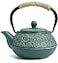 Sotya Cast Iron Teapot 40oz1200ml Japanese Tetsubin Tea Pot with Infuser for Loose Leaf and Tea Bags Tea Kettle Coated with Enameled Interior for Stove Top Dark Green