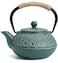 Sotya Cast Iron Teapot 40oz1200ml Japanese Tetsubin Tea Pot with Infuser for Loose Leaf and Tea Bags Tea Kettle Coated with Enameled Interior for Stove Top Dark Green