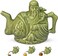 Thyggzjbs Magic Assassins Teapot Handmade Chinese Ceramic Tea Kettle One Pot Three DrinksTwo Hearts Teapot Drink Dispenser16oz