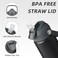 BJPKPK Insulated Water Bottle with Straw Lid 18oz Thermo Water Bottles with Soft Nozzle Flex Handle Nonslip Boot BPA Free Leak Proof Stainless Steel Metal Thermo Tumblers CupsBlack