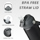 BJPKPK Insulated Water Bottle with Straw Lid 18oz Thermo Water Bottles with Soft Nozzle Flex Handle Nonslip Boot BPA Free Leak Proof Stainless Steel Metal Thermo Tumblers CupsBlack