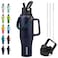 BJPKPK Insulated Water Bottles with Straw Lid 40oz Metal Water Bottle with 2 lids Paracord Strap Double Wall Stainless Steel Tumbler with Handle Reusable Cups Mugs Thermo Navy Blue