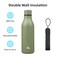 Konokyo Insulated Water Bottle with Strap18 oz Double Wall Stainless Steel Vacuum Bottles Metal Water FlaskForest Green