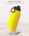 koodee Insulated Water Bottle 32 oz Stainless Steel Double Wall Vacuum Wide Mouth Sport Bottle with Leakproof Spout Lid Yellow