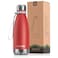 koodee Water Bottle 12 oz Stainless Steel Vacuum Insulated Flask Cola Shape LeakProof Metal Water Bottles for School Canyon Red
