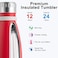 koodee Water Bottle 12 oz Stainless Steel Vacuum Insulated Flask Cola Shape LeakProof Metal Water Bottles for School Canyon Red