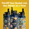 LET'S WANDER LETS WANDER World Explorer Adventure Water Bottle with 50 Waterproof Stickers 32oz Leakproof Insulated Stainless Steel with Straw Travel Goal Gift Bottle Blue