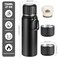MUCR 750ml27 OZ Coffee Thermo with 3 cups Insulated Water Bottle Stainless Steel Vacuum Flask Set for Hot and Cold Drinks Gifts Box