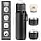 MUCR 750ml27 OZ Coffee Thermo with 3 cups Insulated Water Bottle Stainless Steel Vacuum Flask Set for Hot and Cold Drinks Gifts Box