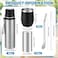 Suclain 3 Pcs Complete Yerba Mate Kit 12 oz Yerba Mate Gourd and Bombilla Set 34 oz Stainless Steel Thermal Water Bottle with Tea Can Straw BrushSilver
