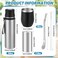 Suclain 3 Pcs Complete Yerba Mate Kit 12 oz Yerba Mate Gourd and Bombilla Set 34 oz Stainless Steel Thermal Water Bottle with Tea Can Straw BrushSilver