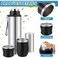 Suclain 3 Pcs Complete Yerba Mate Kit 12 oz Yerba Mate Gourd and Bombilla Set 34 oz Stainless Steel Thermal Water Bottle with Tea Can Straw BrushSilver