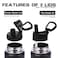 Volhoply 20oz Insulated Stainless Steel Water Bottle With Straw Lid Bulk 2 PackKids Double Wall Vacuum Cups With HandleReusable Outdoor Sports Metal BottlesTravel Flask Keep ColdHotBlack2