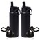 Volhoply 20oz Insulated Stainless Steel Water Bottle With Straw Lid Bulk 2 PackKids Double Wall Vacuum Cups With HandleReusable Outdoor Sports Metal BottlesTravel Flask Keep ColdHotBlack2